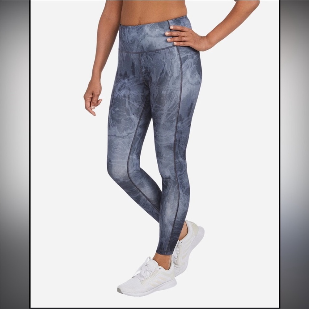 Danskin High Waisted Leggings Size Medium in Ocean Marble Inseam 24”